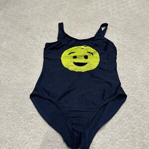 Gap kids sequin emoji swim suit nwot